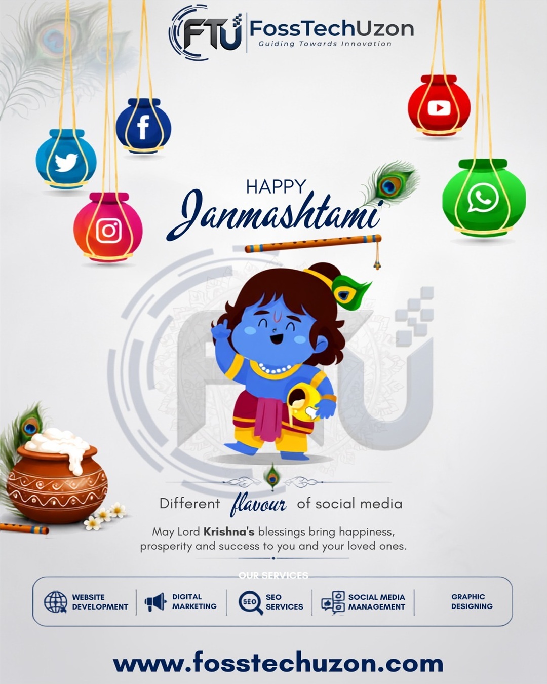 Different Flavour of Social Media, Divine Blessings of Krishna!