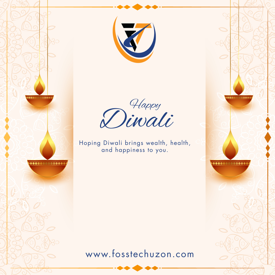 "Diwali vibes are in the air at FossTechUzon LLP! Let's celebrate together and create memories that shine as bright as the diyas."
