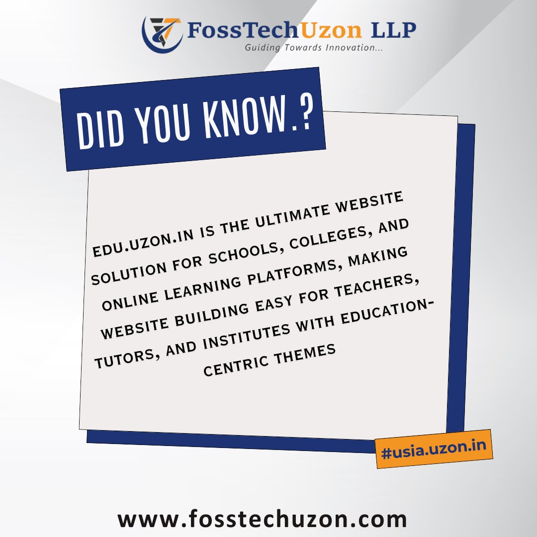 🎓 Edu.Uzon.in is the ultimate website solution for schools, colleges, and online learning platforms! 🚀