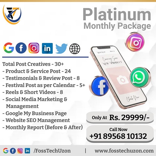 Grow your Business .... With our Platinum package of Social Media Marketing in just 29999/-